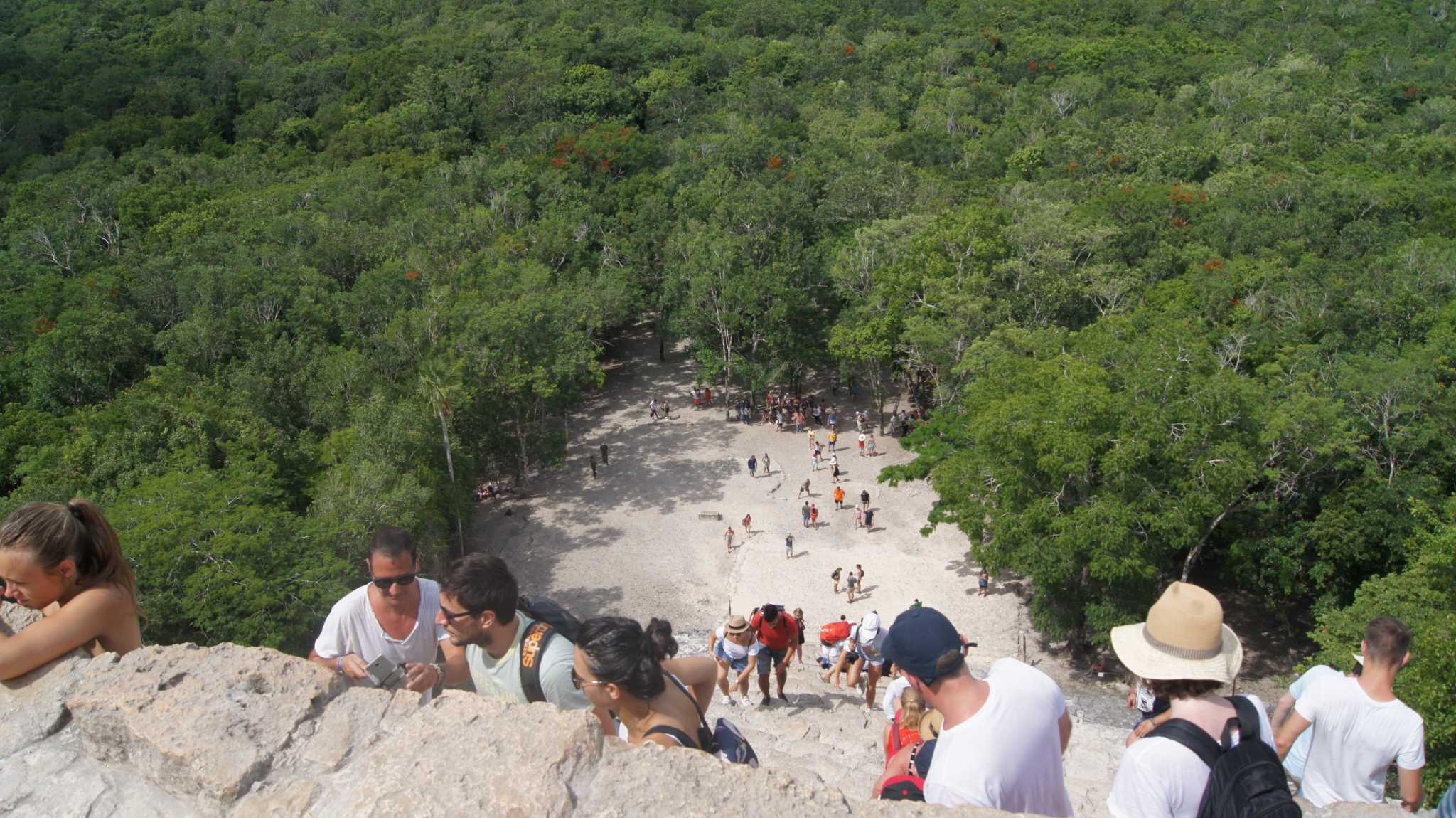    .    . Coba pyramids ruins - at the bottom 